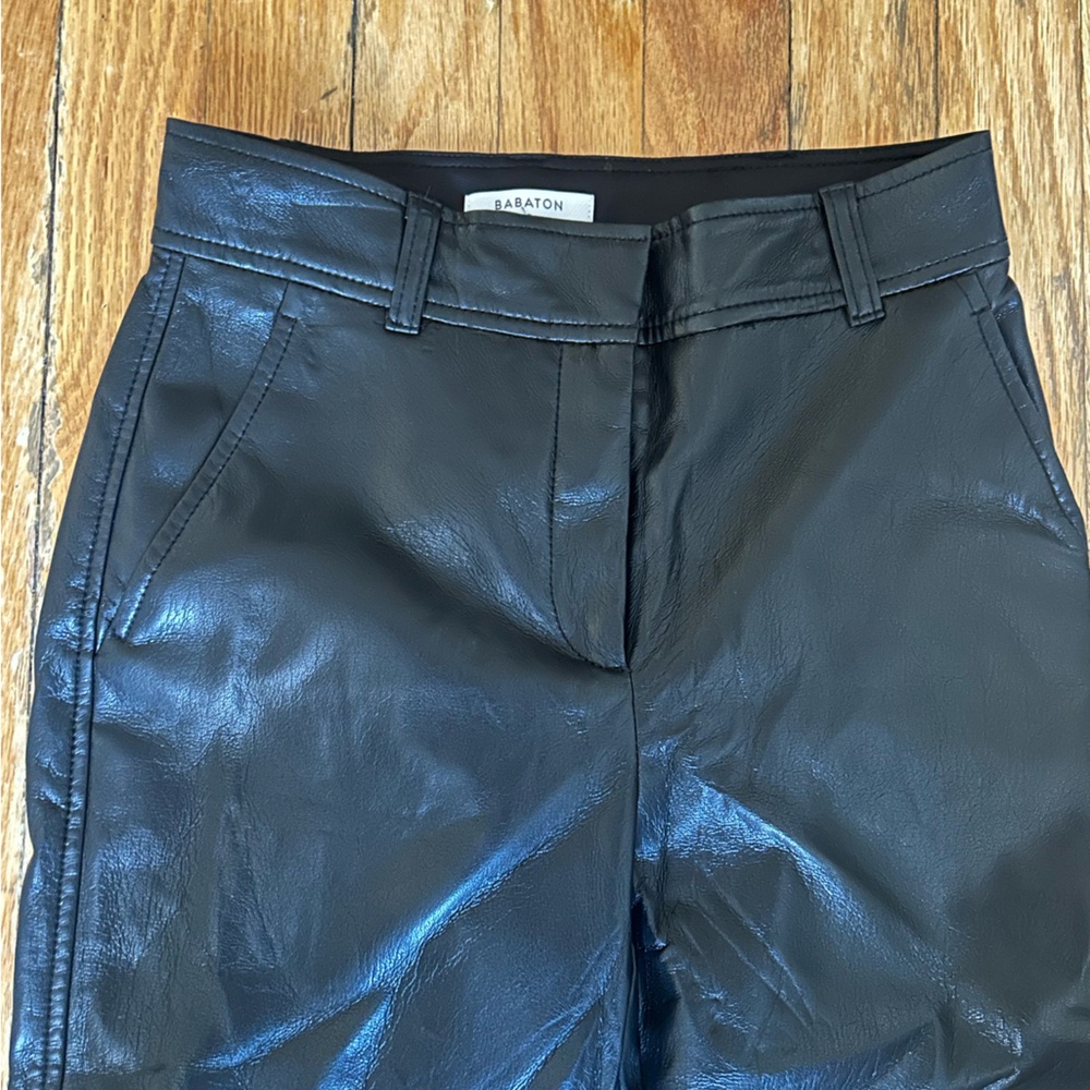 Aritzia Babaton Black Faux Soft Leather Pants- Size 0